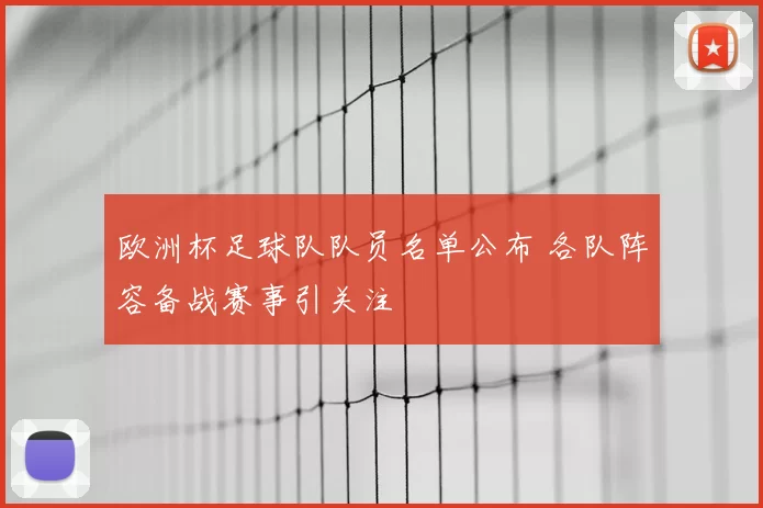 欧洲杯足球队队员名单公布 各队阵容备战赛事引关注